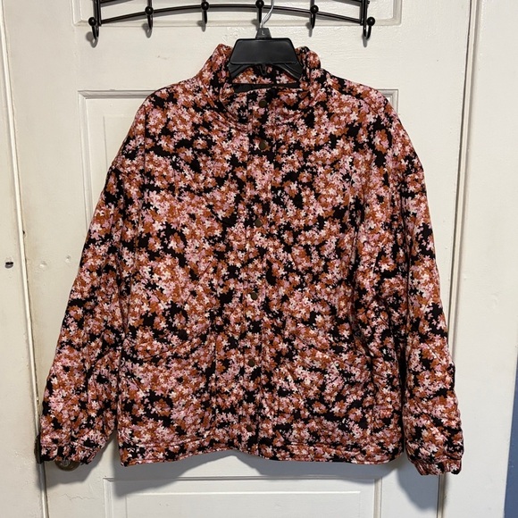 Sanctuary Jackets & Blazers - Sanctuary Floral Puffer Jacket - Black and Pink